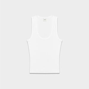 Aritzia HomeStretch™ Rib Scoopneck Tank - White (Like New!)